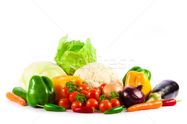 蔬菜 孤立 白 綠色 市場 顏色 商業照片 © EwaStudio