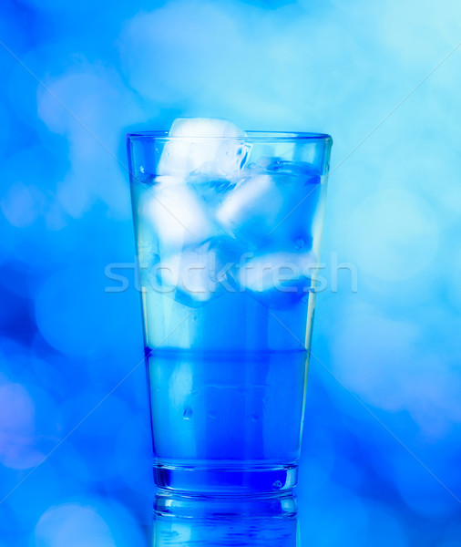 Foto stock: Vidro · água · azul · gelo · cor · copo