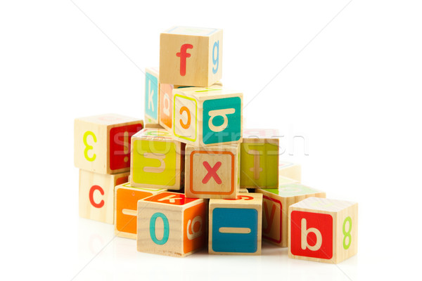 деревянная игрушка письма алфавит блоки Сток-фото © EwaStudio