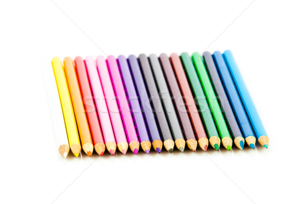 Colour pencils isolated on white background.  Many different col Stock photo © EwaStudio