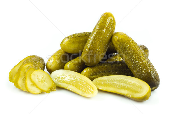 pickled cucumbers. Gherkins on a white background Stock photo © EwaStudio