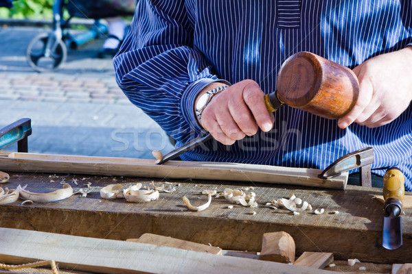 Ahşap keski marangoz araç çalışmak sanatçı Stok fotoğraf © EwaStudio