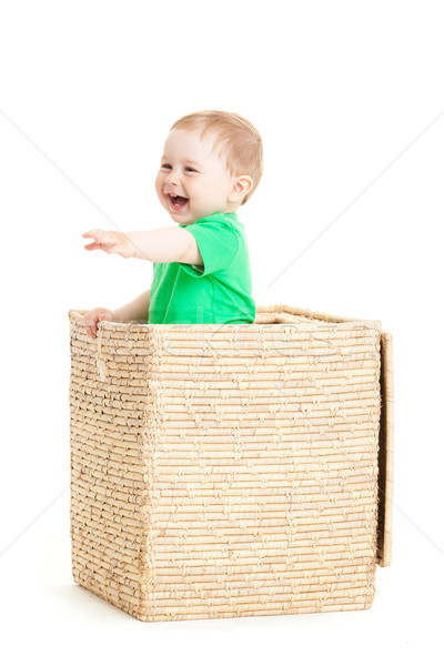 little boy inside a box on a white background  Stock photo © EwaStudio