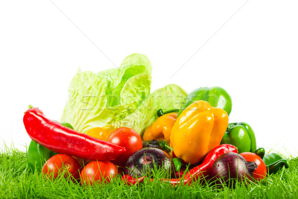 [[stock_photo]]: Légumes · frais · isolé · blanche · saisonnier · organique