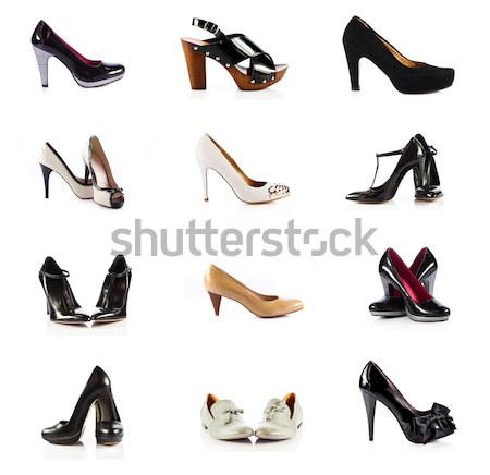 Collection  of  female shoes over white.  female footwear Stock photo © EwaStudio