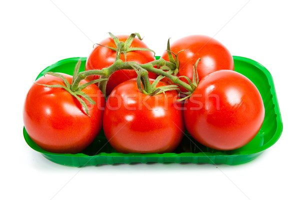 Foto stock: Tomates · videira · isolado · branco · tomates