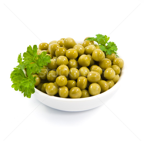 Green mung beans in bowl  isolated on white Stock photo © EwaStudio