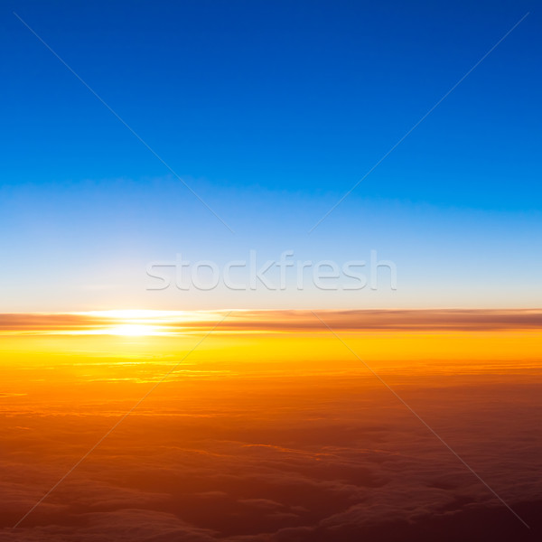 sunset with a height of 10 000 km.  Dramatic sunset. View of sun Stock photo © EwaStudio