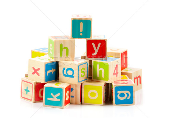 Alfabeto bloques bebé madera escuela Foto stock © EwaStudio