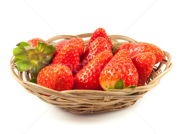 Strawberries with leaves. Isolated on a white background.  Stock photo © EwaStudio