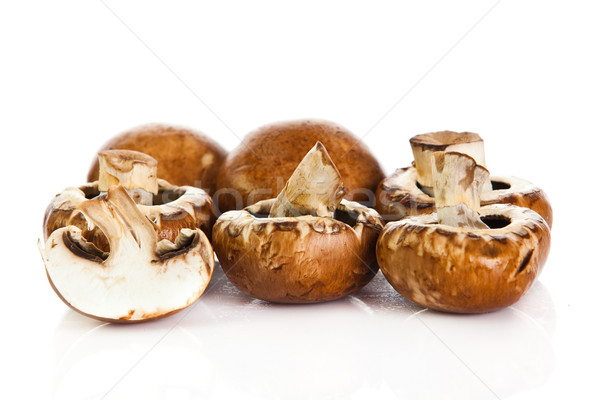 świeże grzyby pieczarka odizolowany biały żywności Zdjęcia stock © EwaStudio