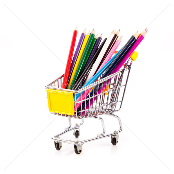 color pencils in shopping cart. Stock photo © EwaStudio