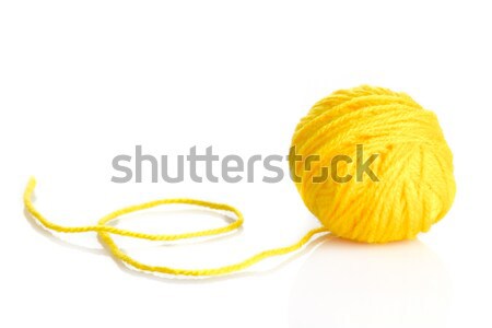 желтый шерсти пряжи мяча изолированный белый Сток-фото © EwaStudio