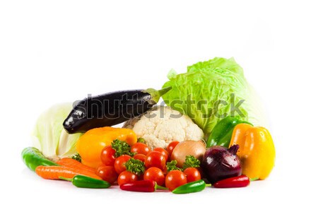 Foto stock: Legumes · isolado · branco · verde · mercado · cor