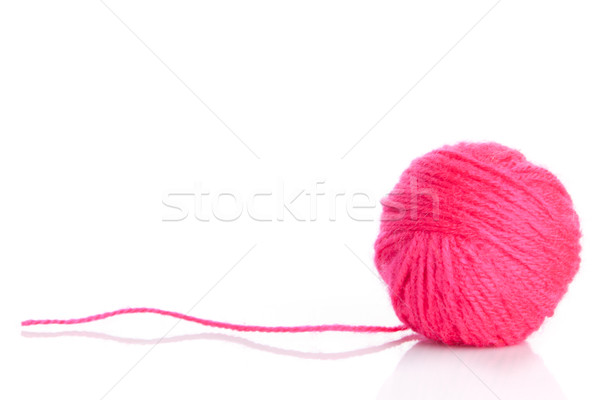 ストックフォト: ピンク · 糸 · ボール · 白 · テクスチャ · 背景