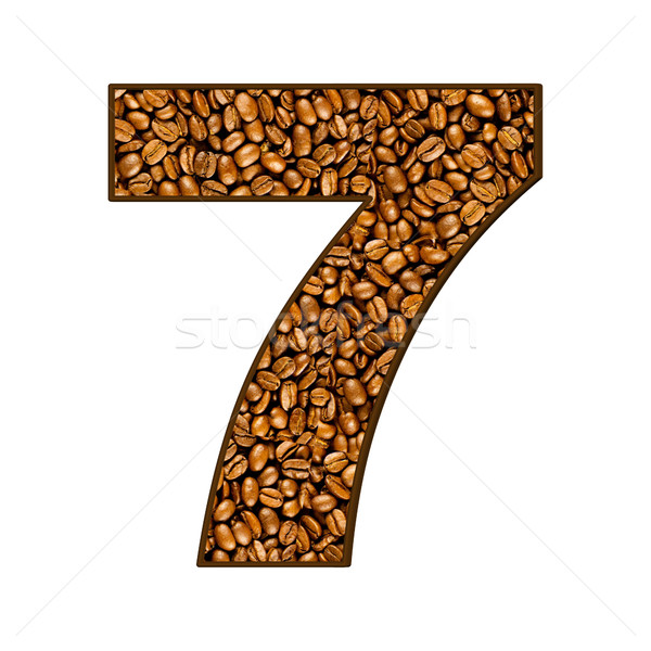 number from coffee beans on white.  7 Stock photo © EwaStudio