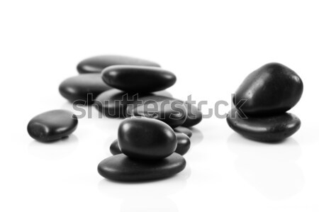 Foto stock: Preto · massagem · pedras · isolado · rocha