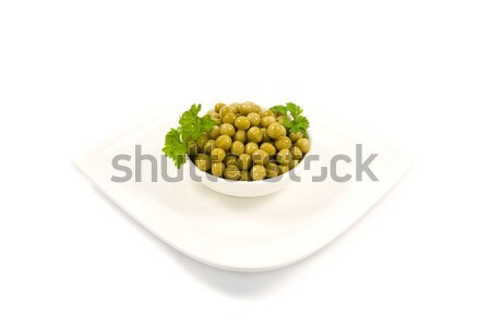 Green mung beans in bowl  isolated on white Stock photo © EwaStudio