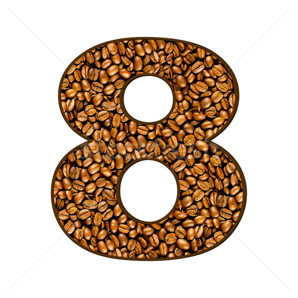 Stock photo: number from coffee beans on white.  8