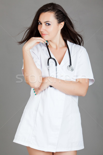 портрет дружественный женщины врач счастливым молодые Сток-фото © EwaStudio