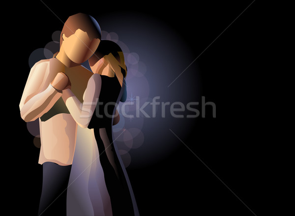 Cuplu Dansuri dragoste noapte femeie om Imagine de stoc © exile7