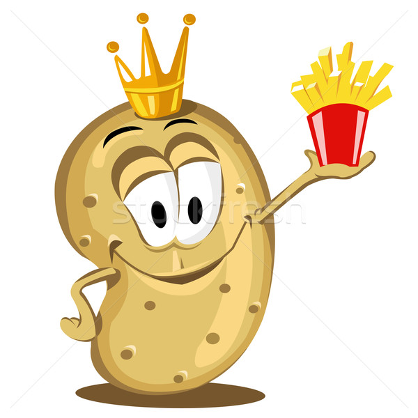 Imagine de stoc: Fericit · cartof · desen · animat · împacheta · franceza · cartofi · prajiti
