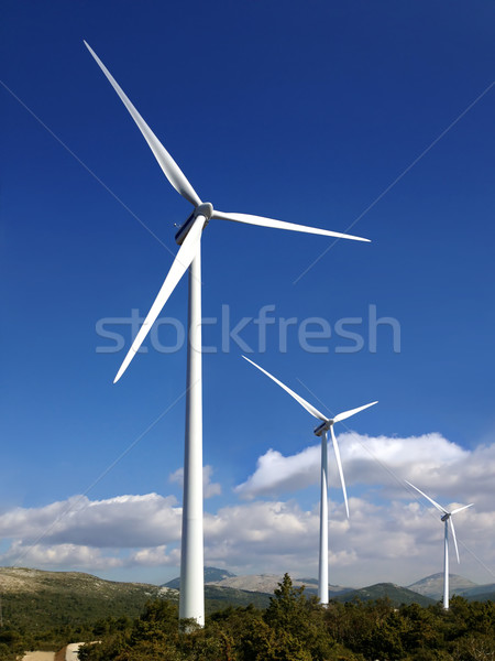 風力タービン 代替案 電源 資源 雲 緑 ストックフォト © exile7