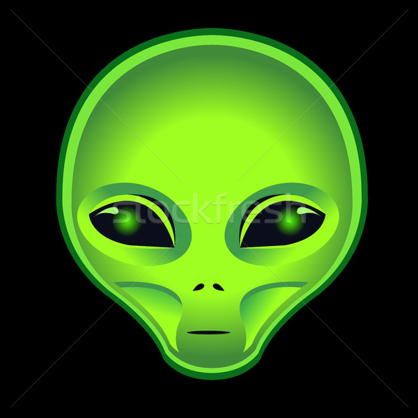 Vetor alienígena cabeça verde preto arte Foto stock © exile7