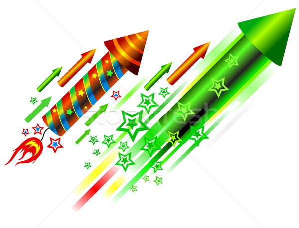 Vuurwerk geïllustreerd geïsoleerd seizoen- ontwerpen sterren Stockfoto © exile7