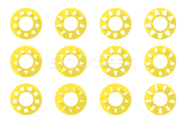 Vector sun icons set. Flat design. Stock photo © ExpressVectors