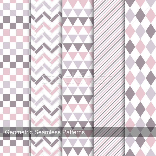 Collection of delicate seamless patterns. Stock photo © ExpressVectors