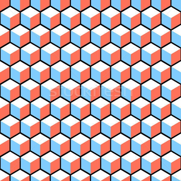 Stock photo: Geometric volumetric pattern - seamless.