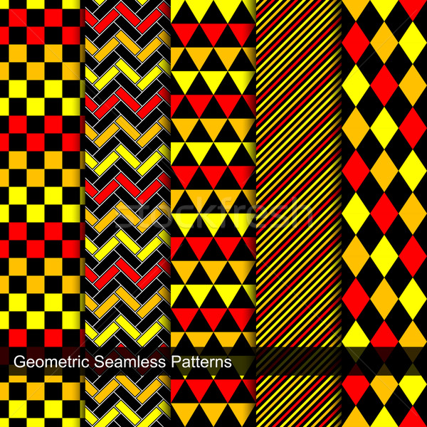 Collection of geometric seamless patterns. Stock photo © ExpressVectors