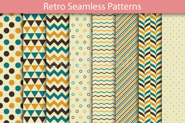 Retro wzorców bezszwowy wektora kolekcja geometryczny Zdjęcia stock © ExpressVectors
