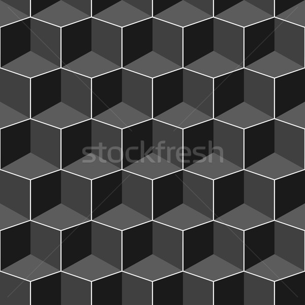 Geometrische Muster Vektor schwarz Würfel Wand Stock foto © ExpressVectors