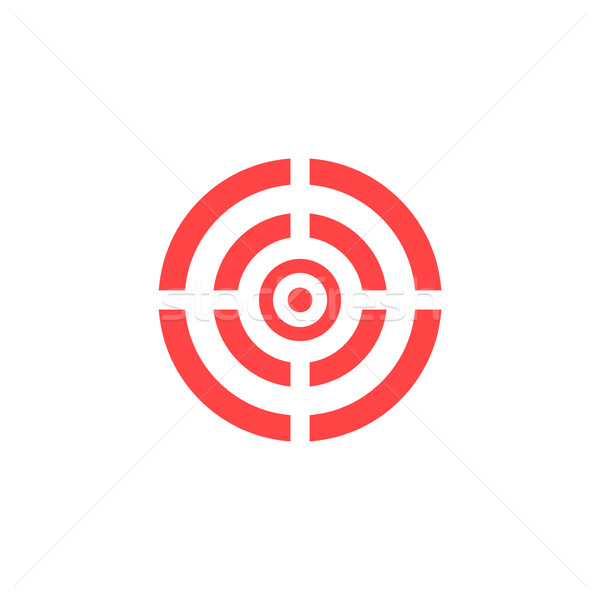 Alvo ícone vetor vermelho isolado branco Foto stock © ExpressVectors