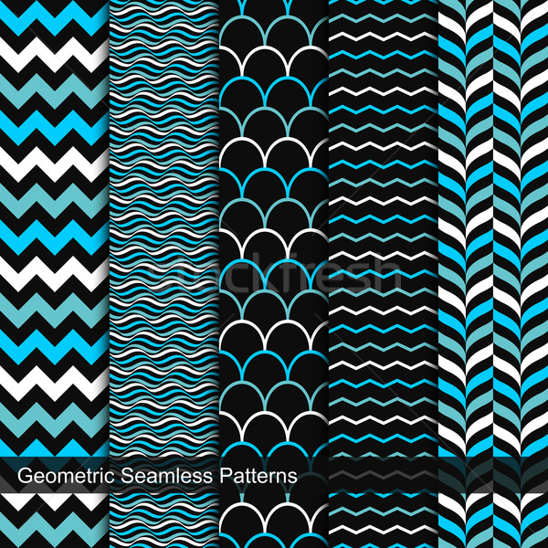 Wektora bezszwowy geometryczny wzorców zestaw twórczej Zdjęcia stock © ExpressVectors