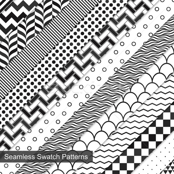 13 geometrischen Vektor Muster schwarz weiß Stock foto © ExpressVectors