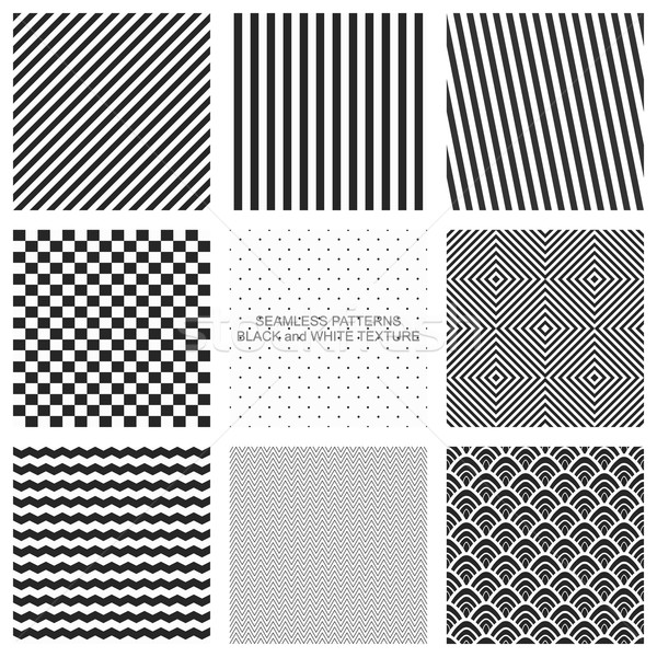Set of seamless pattern, black and white Stock photo © ExpressVectors