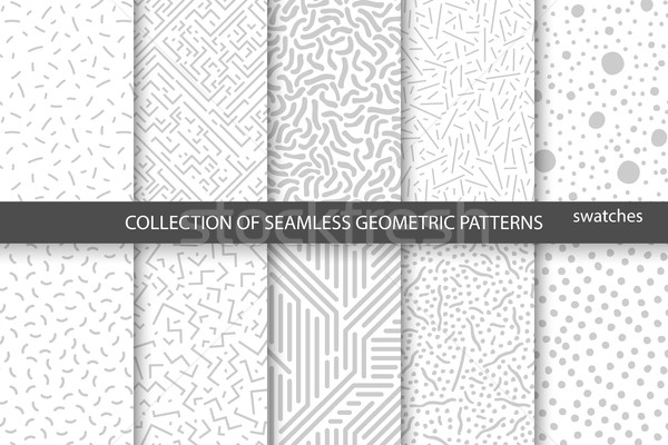 Collection of swatches memphis patterns - seamless. R Stock photo © ExpressVectors