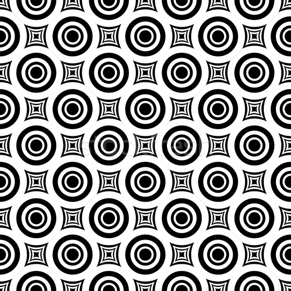 Bezszwowy hipnotyczny wzór geometryczny wektora czarno białe Zdjęcia stock © ExpressVectors