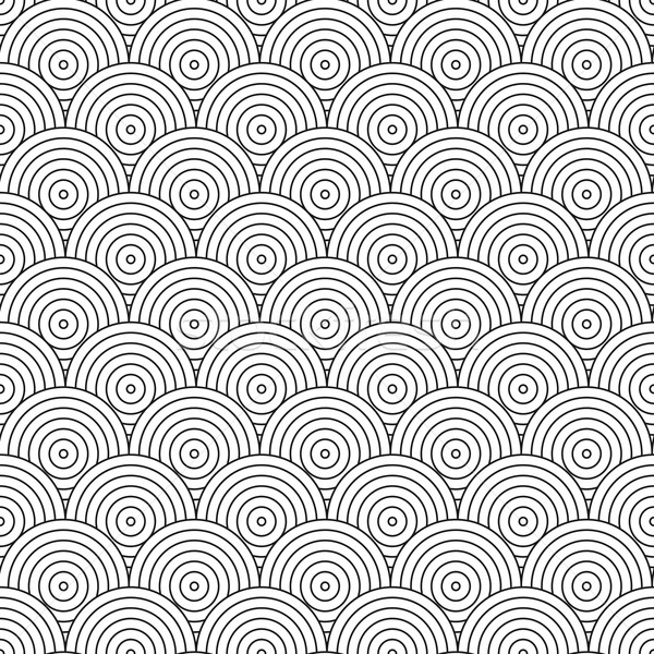 Wektora geometryczny wzór Płytka mozaiki circles czarno białe Zdjęcia stock © ExpressVectors
