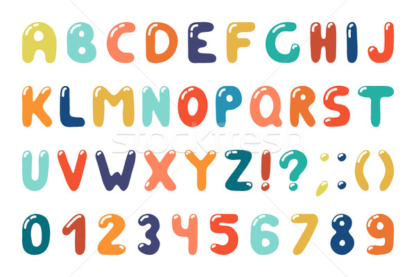 Colorful alphabet in retro memphis style - fashion 80-90s Stock photo © ExpressVectors