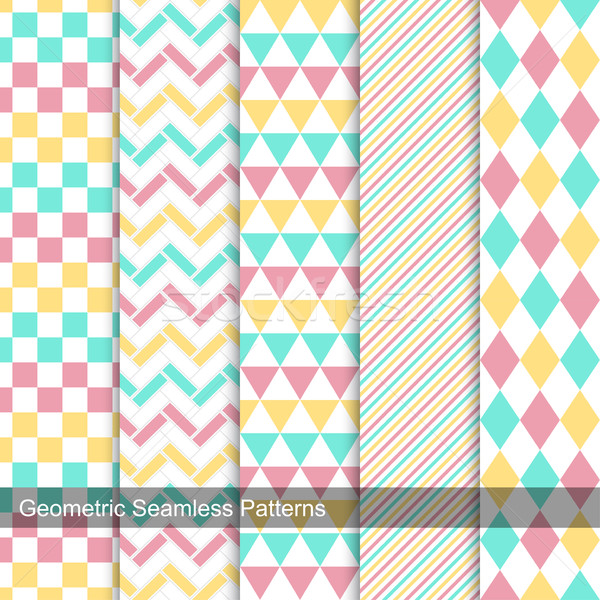 Geometryczny wzorców bezszwowy wektora kolekcja kolory Zdjęcia stock © ExpressVectors
