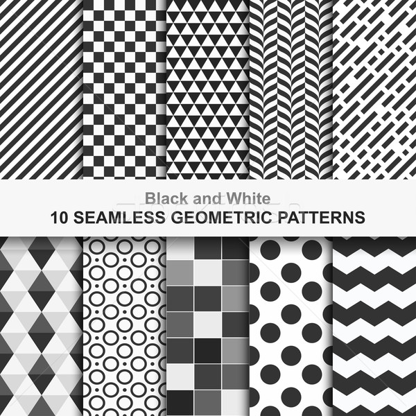 Set of vector geometric seamless patterns Stock photo © ExpressVectors