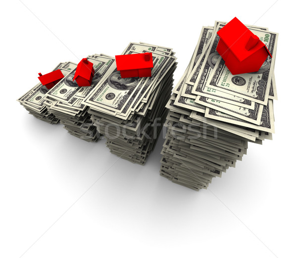 House Sitting on Stack of Hundred Dollar Bills Stock photo © eyeidea