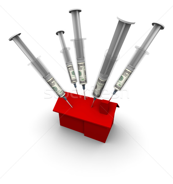 House with Syringe Needles Injecting Money Stock photo © eyeidea