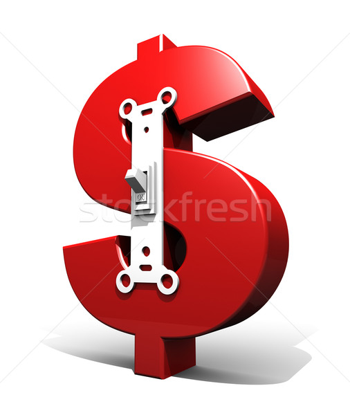 Dollar symbole pouvoir switch rouge rendu 3d [[stock_photo]] © eyeidea