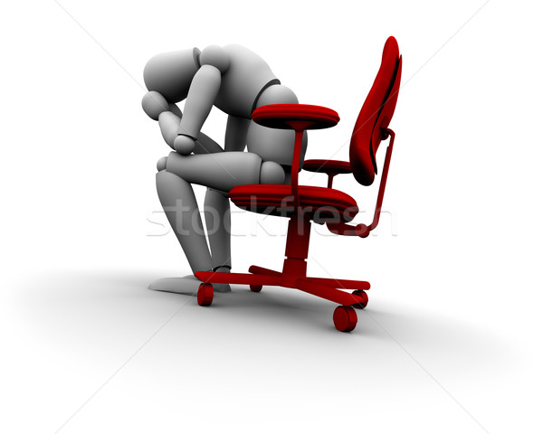 Сток-фото: печально · человек · сидят · офисные · кресла · супер · высокий