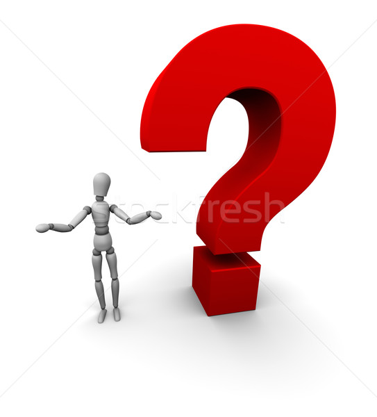 Vragen verwarring onzeker 3D etalagepop handen Stockfoto © eyeidea